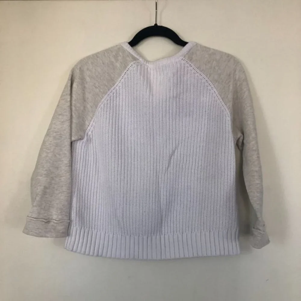 French Connection Knit Sweater- White/Gray- Size XS - Picture 2 of 6